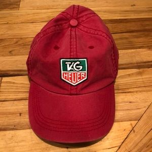 Tag Heuer Hat - vintage look, faded red